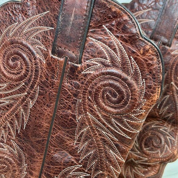 Justin L4333 Cowgirl Boots Tall Brown Pointed Toes SZ 9C Cowgirl Rodeowear Hors - Picture 4 of 16